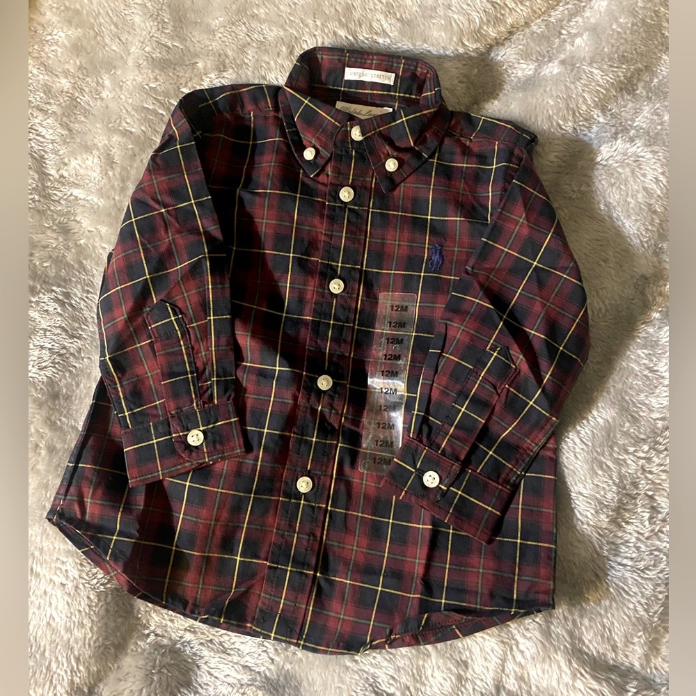 Polo by Ralph Lauren plaid boys shirt.